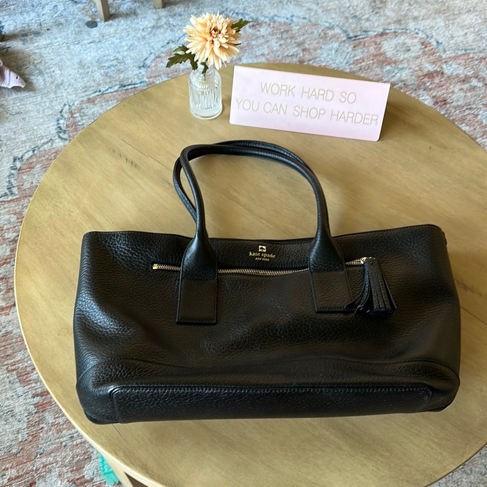 Kate Spade large black tote. Leather.
